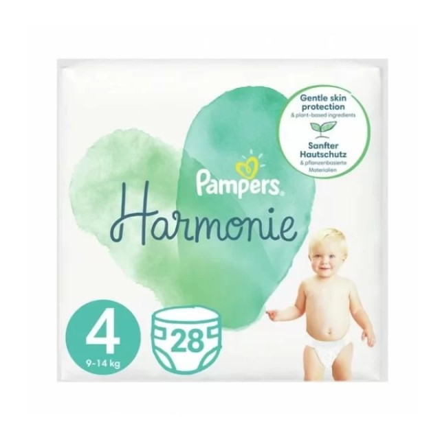 Pampers Harmonie No.4 (9-14kg) Πάνες, 28 τεμάχια