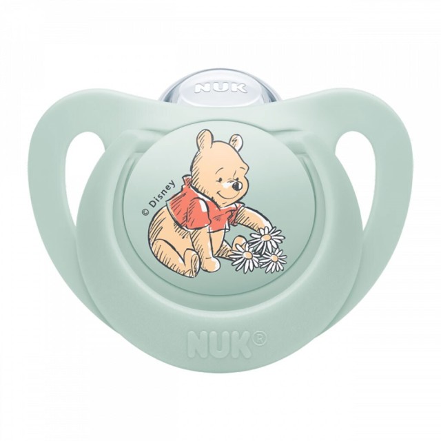 NUK Star Disney Winnie Πιπίλα Σιλικόνης 0-6 μηνών με Θήκη 1τμχ. (10730904)