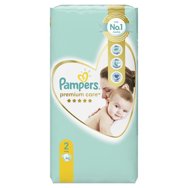 Pampers Πάνες Μωρού Premium Care No2  (4-8 kg) 46τμχ