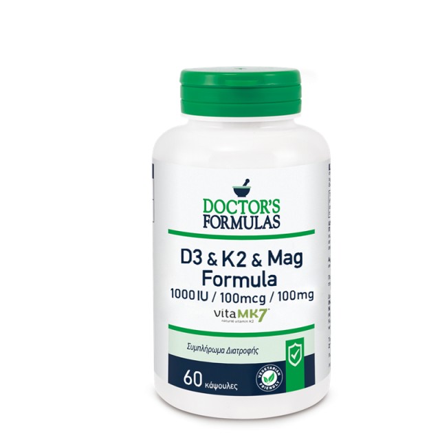 Doctors Formulas D3 & K2 & Mag Formula (1000iu/100mcg/100mg) 60 κάψουλες