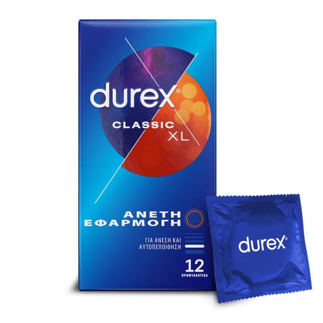 Durex Προφυλακτικά Classic Άνετη εφαρμογή XL 12 τεμάχια