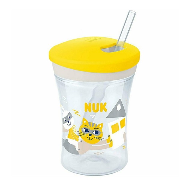 Nuk Evolution Action Cup 12m+ Κίτρινο Γάτα/Κουνέλι/Πεταλούδα (10.751.136) 230ml