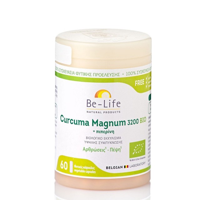 Be-Life Curcuma Magnum 3200 BIO Συμπλήρωμα για την Υγεία των Αρθρώσεων 60 κάψουλες