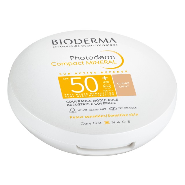 Bioderma Photoderm Compact Mineral Αδιάβροχη Αντηλιακή Πούδρα Προσώπου SPF50 με Χρώμα Light 10gr