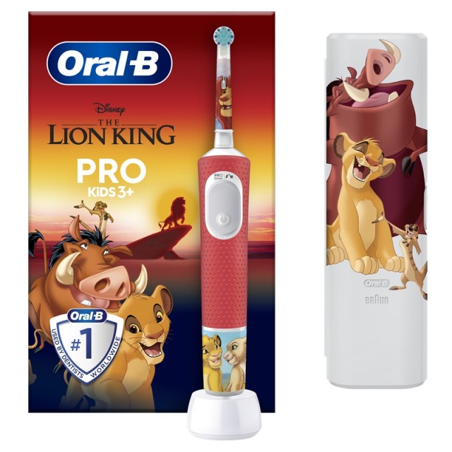 Oral-B Vitality Pro Ηλεκτρική Οδοντόβουρτσα Lion King με Θήκη Ταξιδίου για Παιδιά 3+ Ετών 1 τεμ.