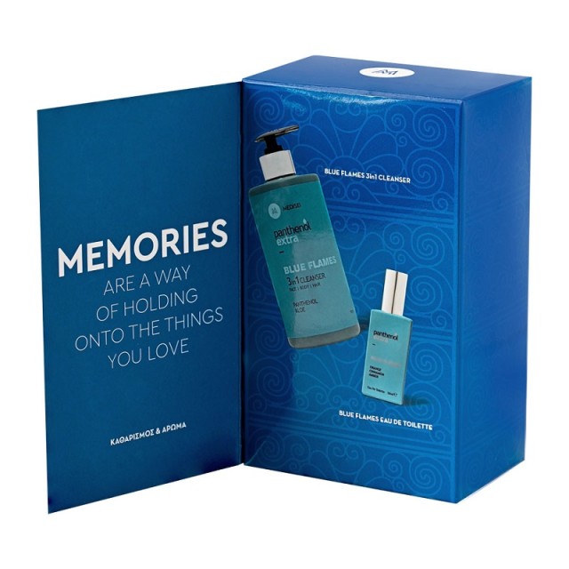 Panthenol Extra Promo Pack Memories Blue Flames 3 in 1 Ανδρικό Αφρόλουτρο-Σαμπουάν 500ml & Blue Flames Άρωμα 50ml