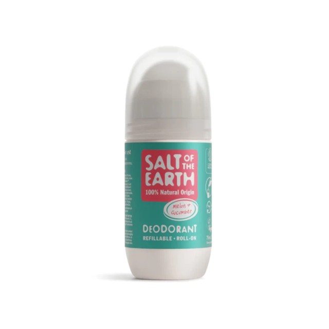 Salt of the Earth Vegan Αποσμητικό, Επαναγεμιζόμενο Roll-On Melon & Cucumber 75ml