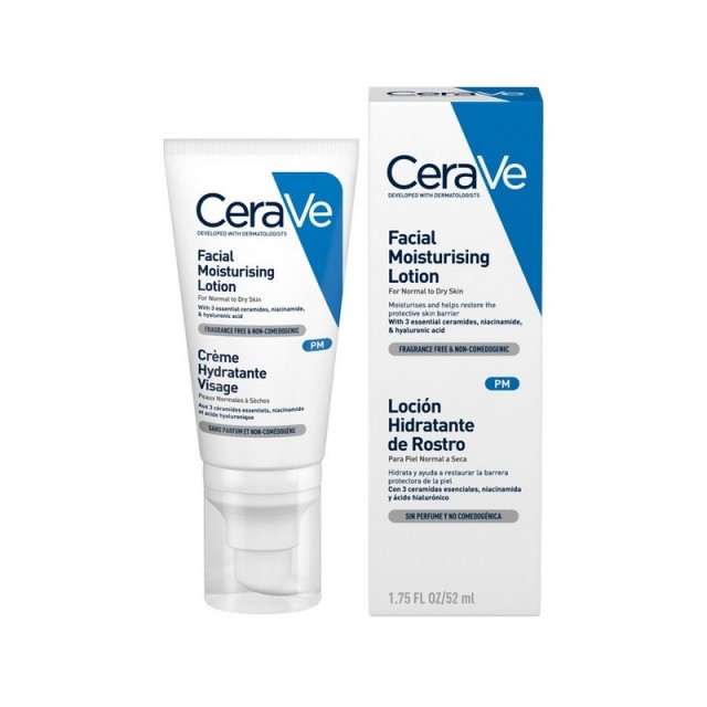 Cerave Facial Moisturizing Lotion Ενυδατική Λοσιόν Προσώπου για Κανονικές/Ξηρές Επιδερμίδες 52ml