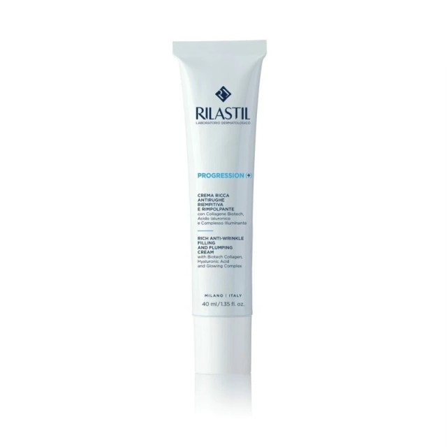 Rilastil Progression(+) Rich Anti-Wrinkle Filling & Plumping Cream, Αντιρυτιδική Κρέμα Πλούσιας Υφής 40ml