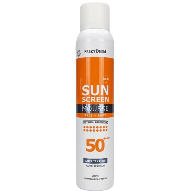 Frezyderm Sun Screen Mousse Αντηλιακός Αφρός Προσώπου και Σώματος SPF50+ 200ml