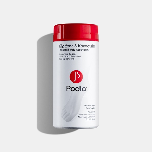 Podia Athletes Feet DeoPowder Πούδρα Διπλής Προστασίας Ποδιών από Ιδρώτα & Κακοσμία 100gr