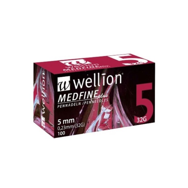 Wellion Βελόνες Ινσουλίνης 5mm 32G 100τμχ