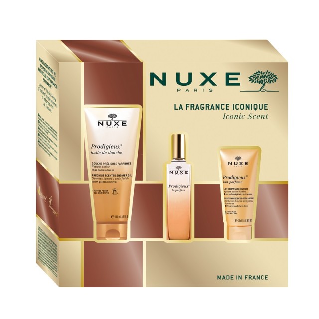 Nuxe XMAS Promo Pack  Prodigieux Scented Shower Oil 100ml, Parfum 30ml & Body Lotion 30ml