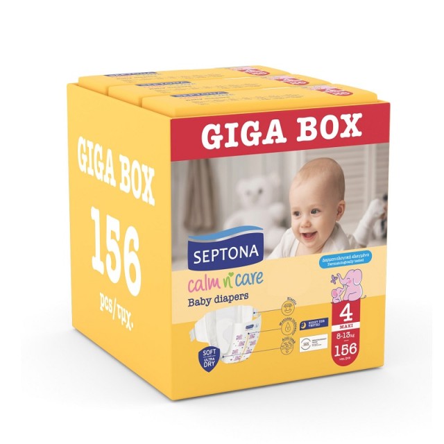 Septona Calm n Care Giga Box Πάνες Maxi No4 (8-13kg) 156τεμ. (3x52τεμ.)