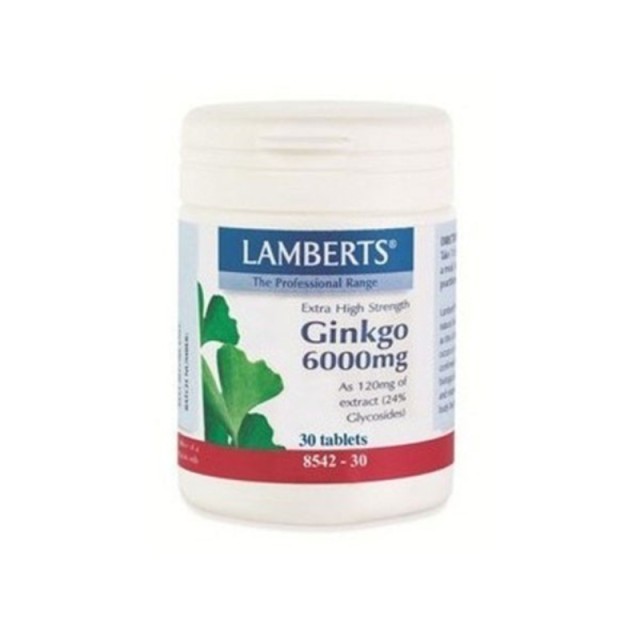 LAMBERTS GINKGO BILOBA EXTRACT 6000MG 30TABS