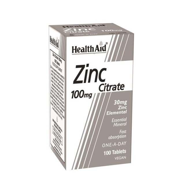 Health Aid Zinc Citrate 100mg 100 ταμπλέτες