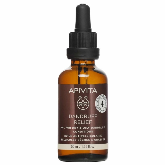 Apivita Dandruff Relief Oil For Dry & Oily Hair με Σέλερυ, Πρόπολη & 4 Αιθέρια Έλαια 50ml