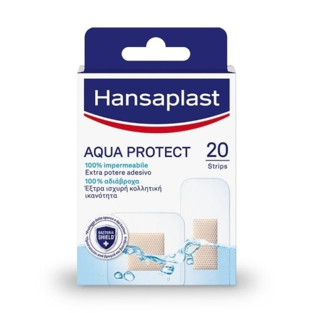 Hansaplast Aqua Protect Επιθέματα 100% Αδιάβροχα & Διάφανα με Έξτρα Ισχυρή Κολλητική Ικανότητα, 20τμχ