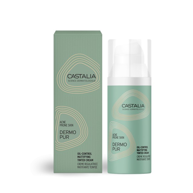 Castalia Dermopur Oil Control Mattifying Tinted Cream Ρυθμιστική Κρέμα Προσώπου με Χρώμα 50ml