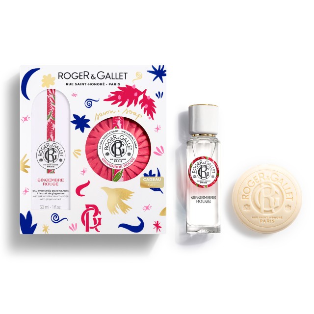 Roger&Gallet Xmas Promo Pack Gingembre Rouge Fragrant Water 30ml & Gingembre Roughe Wellbeing Soap 100gr