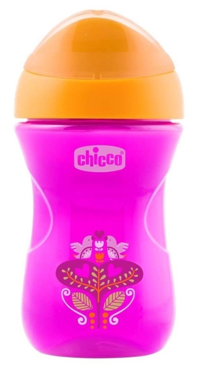 Chicco Κύπελλο Easy Cup με Μαλακό Στόμιο Ροζ 12m+ (6961-10)