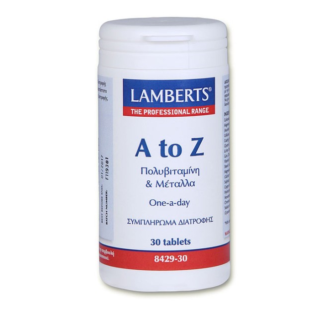 Lamberts A to Z Multivitamins & Minerals 30 ταμπλέτες