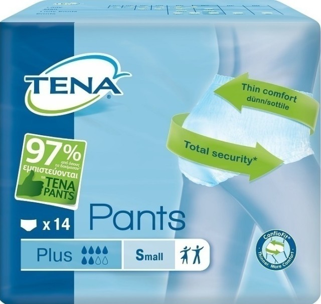 Tena Pants Plus Small Προστατευτικά Εσώρουχα Ακράτειας Μέγεθος Small, 14 τμχ