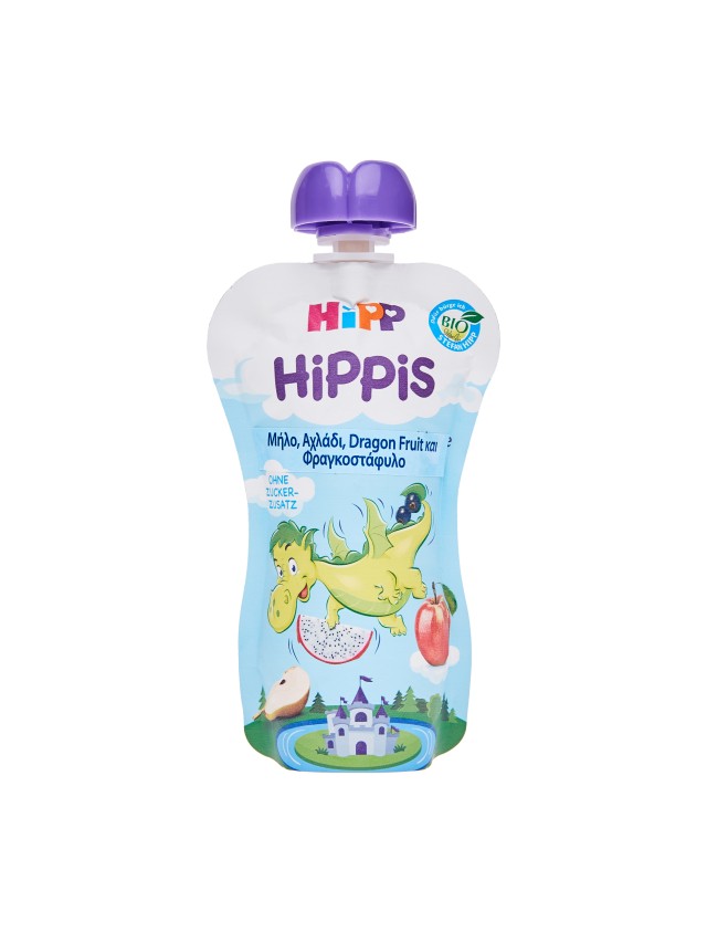 Hipp Hippis Φρουτοπολτός Δράκος με Μήλο, Αχλάδι, Dragon Fruit & Φραγκοστάφυλο, 100gr