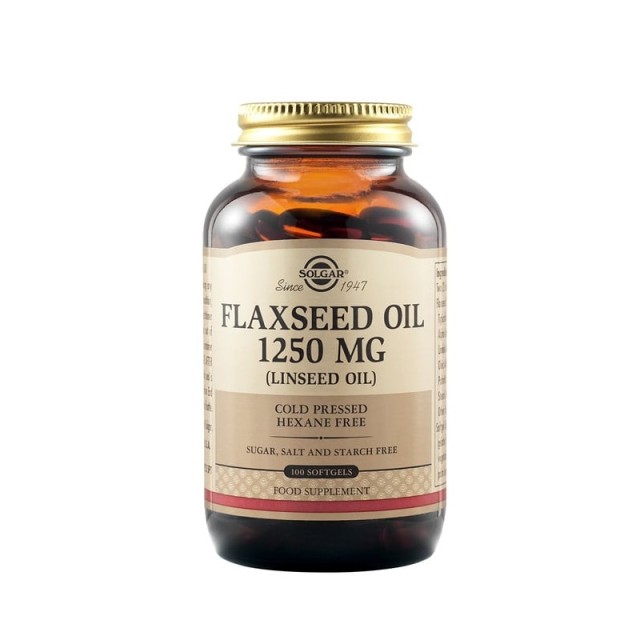 Solgar Flaxseed Oil (Linseed Oil) 1250mg 100 μαλακές κάψουλες