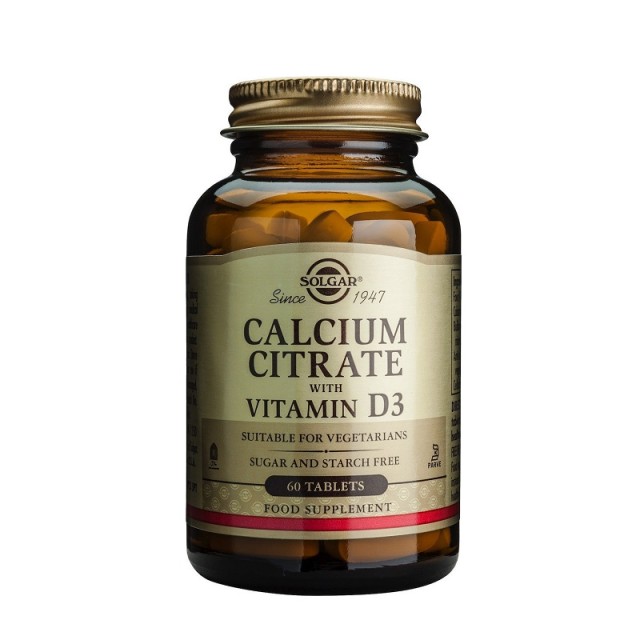 Solgar Calcium Citrate with Vitamin D3 250mg 60 ταμπλέτες