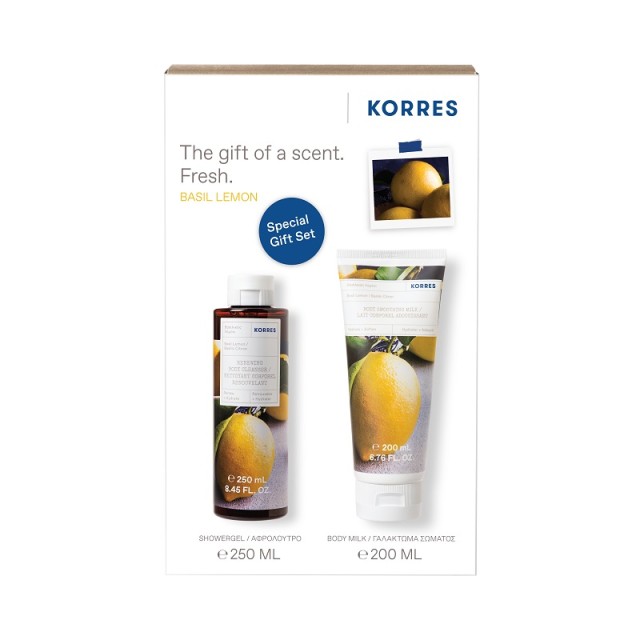 Korres Promo Pack Βασιλικός & Λεμόνι Αφρόλουτρο 250ml & Γαλάκτωμα Σώματος 200ml