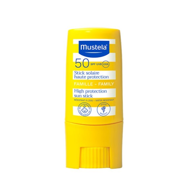 Mustela Sun Stick Family SPF50 Αντηλιακό Στικ Χειλιών για Όλη την Οικογένεια 9ml