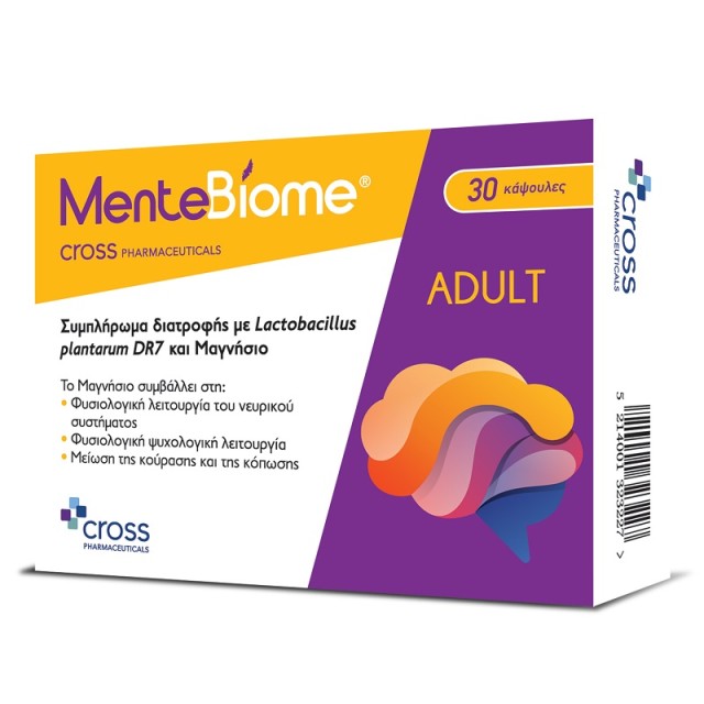 Cross Pharmaceuticals MenteBiome Adult Συμπλήρωμα για το Νευρικό Σύστημα 30 κάψουλες