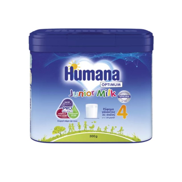 Humana 4 Optimum Junior Milk My Pack, Ρόφημα Γάλακτος σε Σκόνη 24m+, 300gr