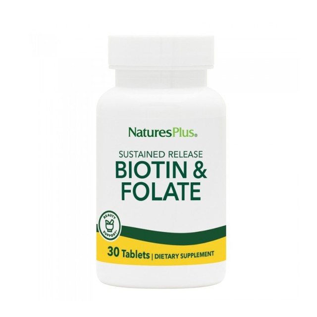 Natures Plus Biotin Folic Acid 30 ταμπλέτες