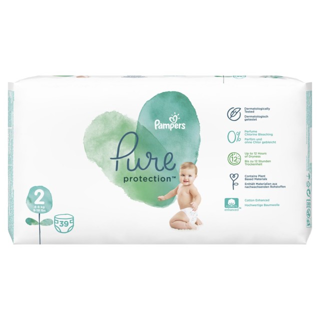 Pampers Πάνες Pure Protection Μέγεθος 2 (4-8 kg) 39 Πάνες