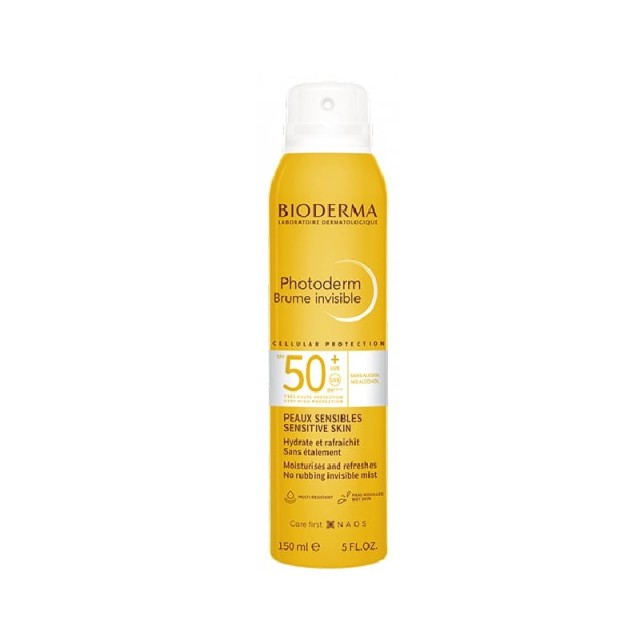 Bioderma Photoderm Brume Invisible SPF50+ Eνυδατικό Αντηλιακό Mist Υψηλής Προστασίας για Πρόσωπο & Σώμα 150ml