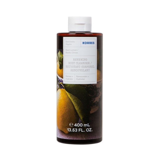 Korres Renewing Body Cleanser Αφρόλουτρο Βασιλικός - Λεμόνι 400ml