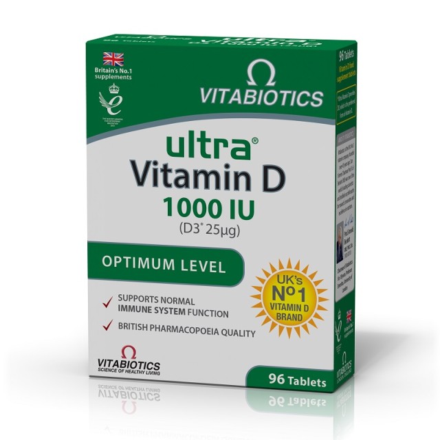 Vitabiotics Ultra Vitamin D 1000iu (D3 25mcg) 96 ταμπλέτες