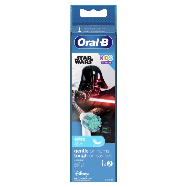 Oral-B Kids Star Wars Ανταλλακτικές Κεφαλές Παιδικής Ηλεκτρικής Οδοντόβουρτσας , 2 τμχ