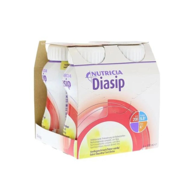 Nutricia Diasip με Γεύση Βανίλια 4x200ml