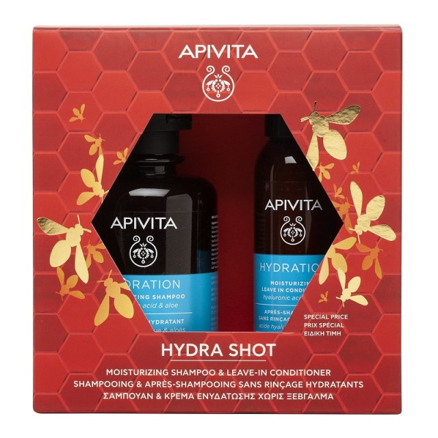 Apivita Xmas Promo Pack Hydration Σαμπουάν Ενυδάτωσης 250ml & Κρέμα Μαλλιών 100ml