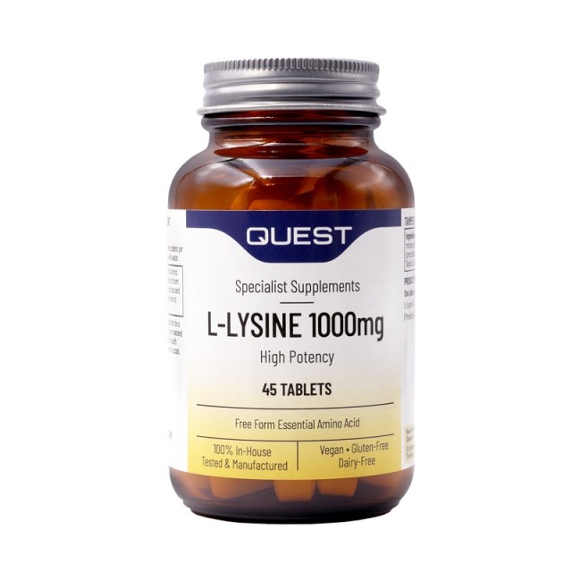 Quest L-Lysine Υψηλής περιεκτικότητας λυσίνη 1000mg 45tabs