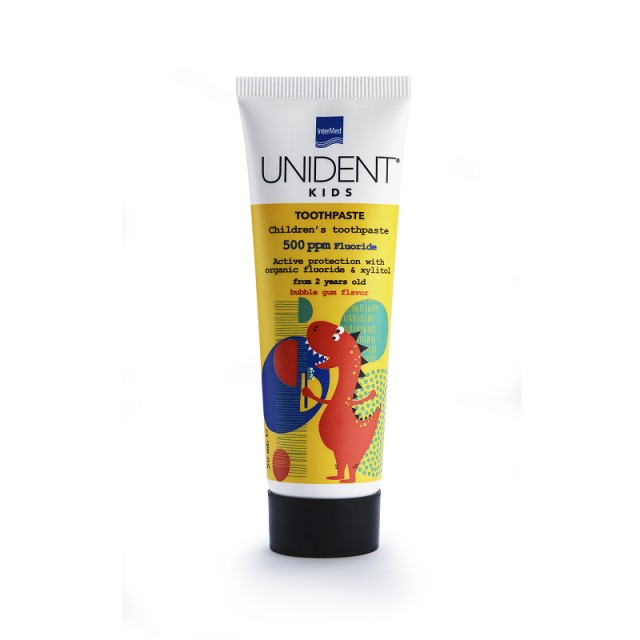 Unident Kids Toothpaste 500ppm Bubble Gum Παιδική Οδοντόκρεμα με γεύση Τσιχλόφουσκα 50ml