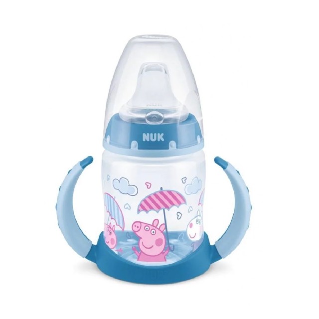 Nuk First Choice Peppa Πλαστικό Μπιμπερό Μπλε Εκπαίδευσης με Δεικτη Θερμοκρασίας Χωρίς BPA, 6-18m, 150ml (10.215.357)