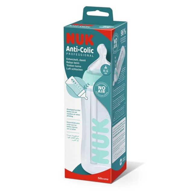 Nuk Anti-Colic Professional - Μπιμπερό PP κατά των κολικών με Δείκτη Ελέγχου Θερμοκρασίας Μεσαίας Ροής 0-6  300ml