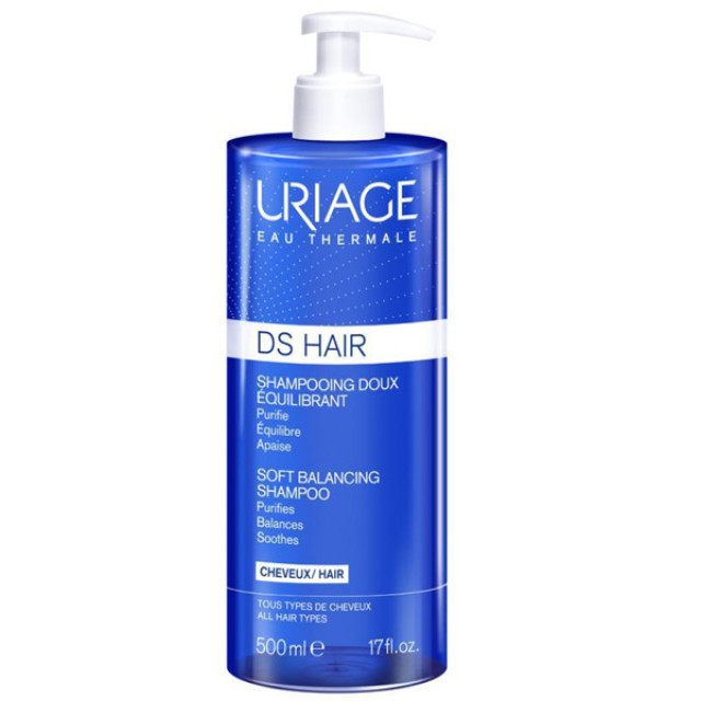 Uriage Ds Hair Soft Balancing Shampoo, Απαλό Σαμπουάν Εξισορρόπησης, 500ml