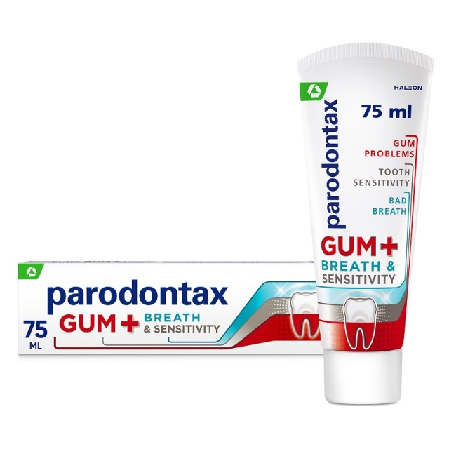 Parodontax Gum +Breath & Sensitivity Οδοντόκρεμα για Υγιή Ούλα & Δροσερή Αναπνοή 75ml