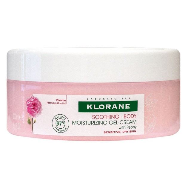 Klorane Peony Soothing Body Moisturizing Gel-Cream Ενυδατική Κρέμα Σώματος, 200ml