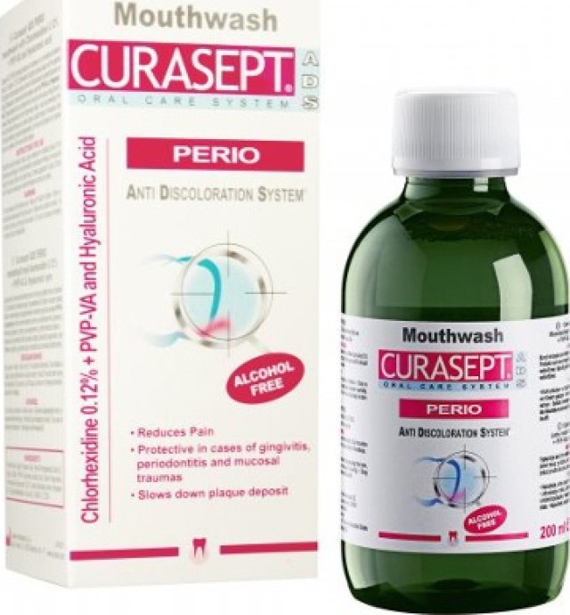 Curasept ADS Perio 212 Στοματικό Διάλυμα Chlorhexidine 0.12% + PVP+VA and Hyaluronic Acid 200ml